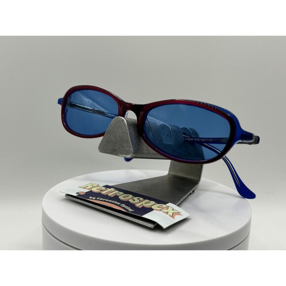 Vintage Y2K Sunglasses NOS 2000s Blue Lens Candies Glean Red & Blue Zyl Frame main image 7